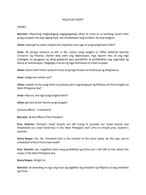 wag gawan ng malisya role play lang to|Role play script tungkol sa pa in English with examples .